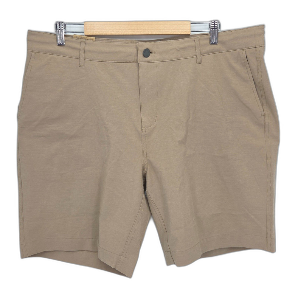 New Faherty All Day 9" Shorts Mens 40 Khaki Tan Stretch Performance